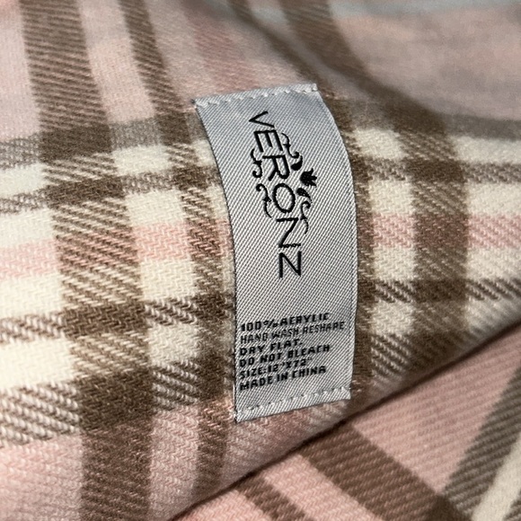 Two (2) plaid scarves (tan is sold- this post is for the pink and navy) - Picture 3 of 4